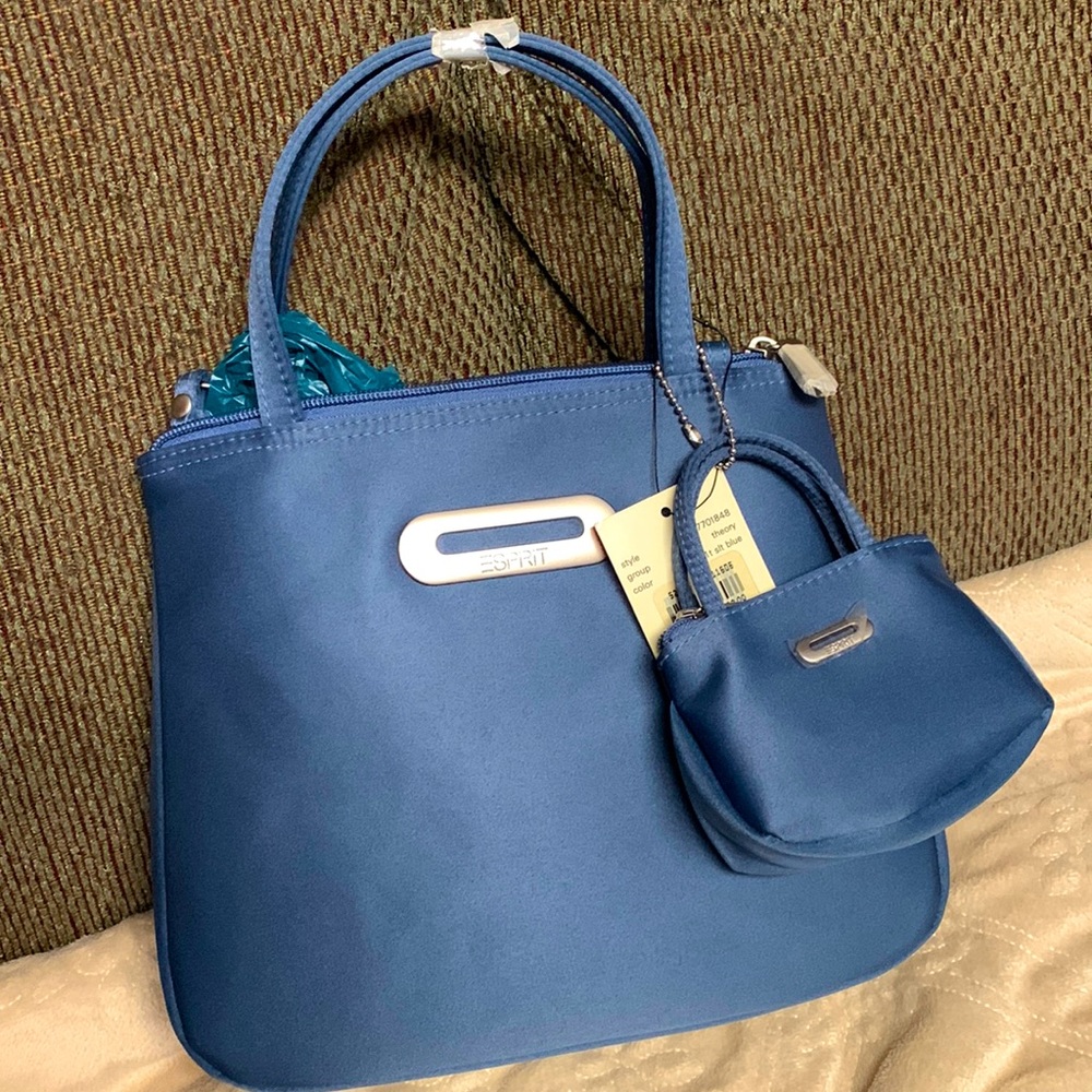 NEW With tag. ESPRIT BLUE handbag with matching coin purse.